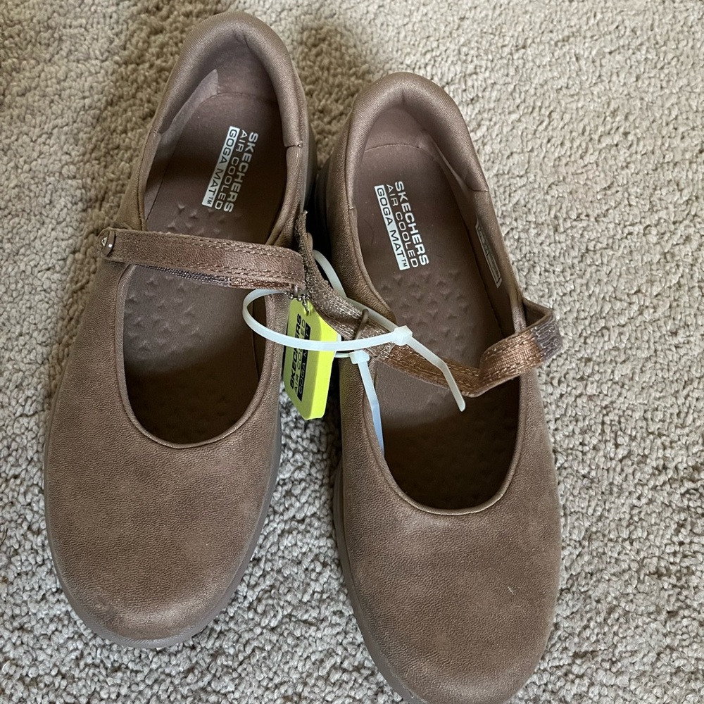 Skechers Tan Mary Jane Flats